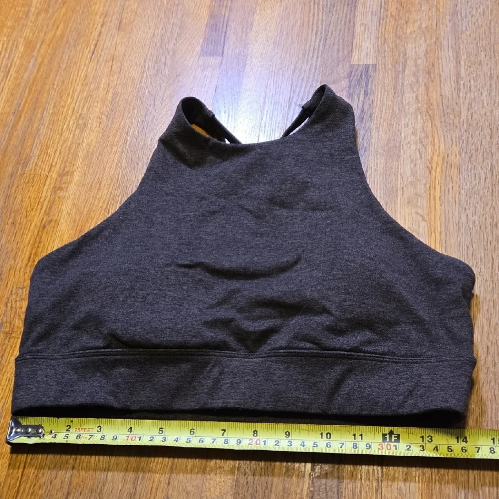 Kyodan Women‎ Medium Heathered Brown Removable Pad Strappy Razorback Sports Bra